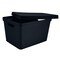 Simplify Storage Tote W/ Lid, 10-7/8 in L x 14-9/16 in W x 10-7/8 in H, Gray, Plastic 25925-CHARCOAL - alternate 3